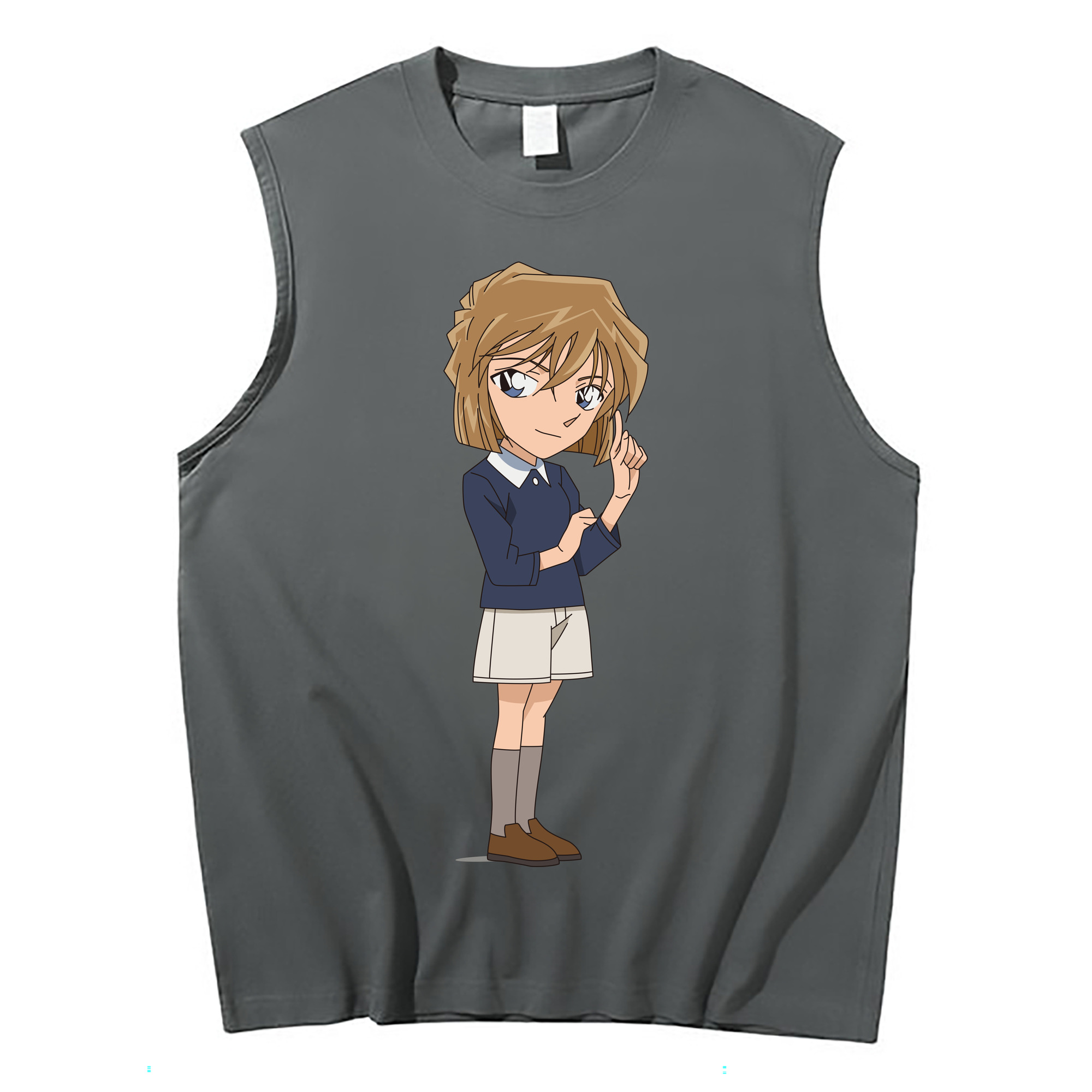 （画像用） 名探偵コナン 灰原 哀 はいばら あい Detective Conan Anita Hailey、Vi Graythorn Haibara Ai コットン100％タンクトップ（フロントプリント）
